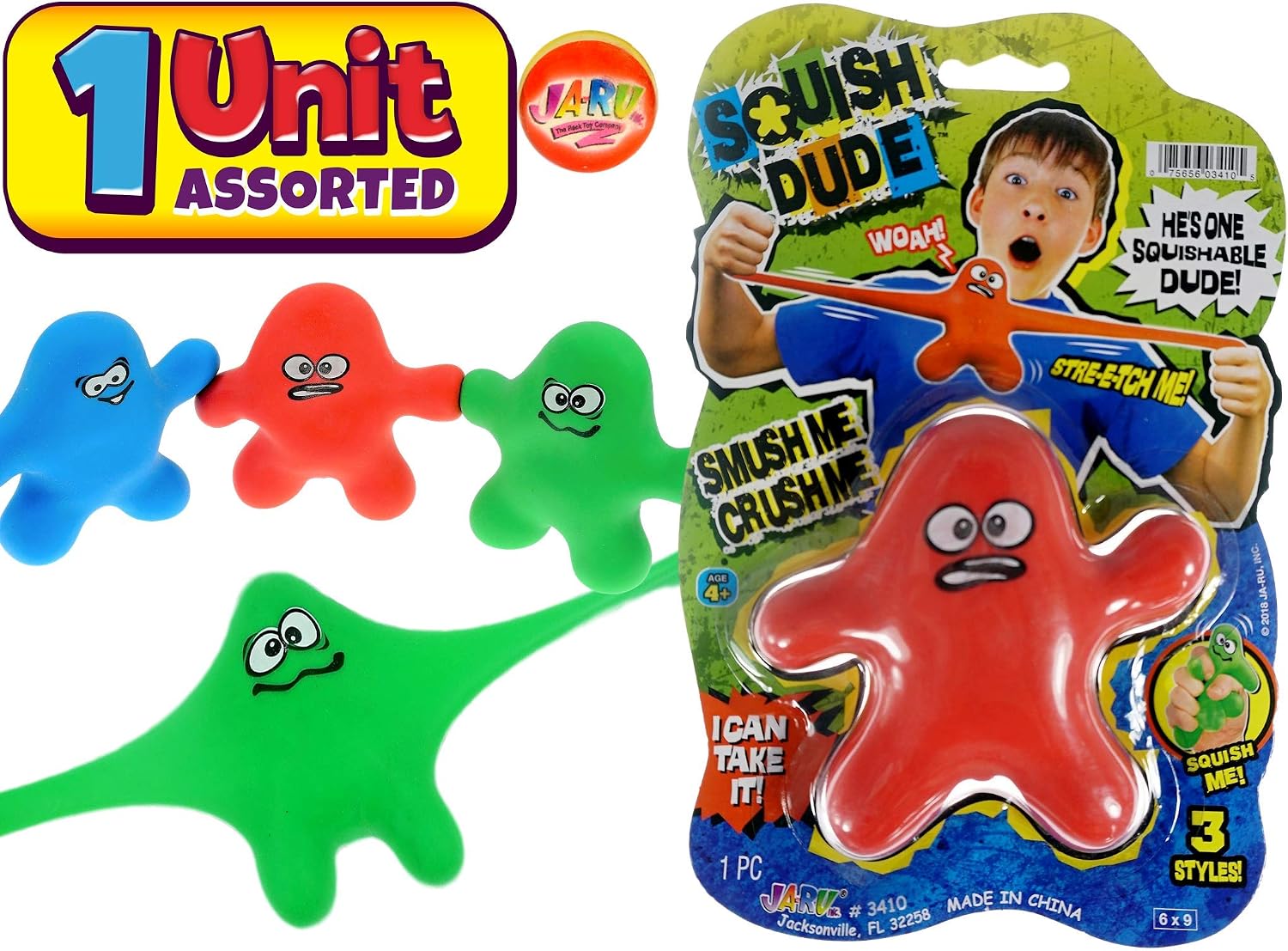 JA-RU Squish Dude Stretchy Sand-Filled Fidget Toy 3410-1p - Image 5