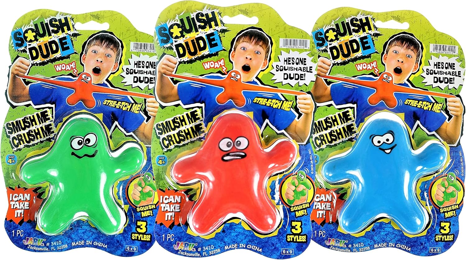 JA-RU Squish Dude Stretchy Sand-Filled Fidget Toy 3410-1p - Image 2